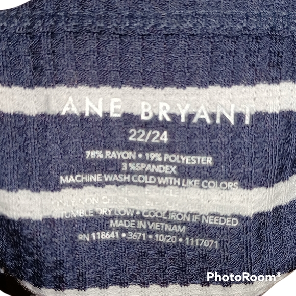 LANE BRYANT Swing Tunic Shirt Navy White Stripe 22/24 - Picture 7 of 7